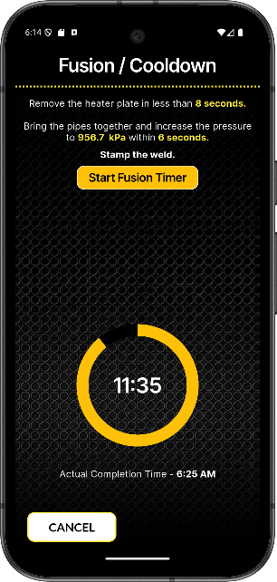 Polypal app screen — Fusion / cooldown timer